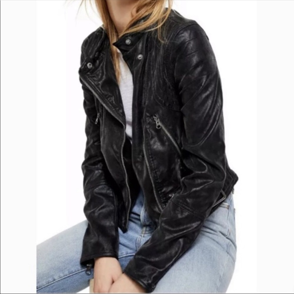 NWOT Free people vegan leather jacket size S